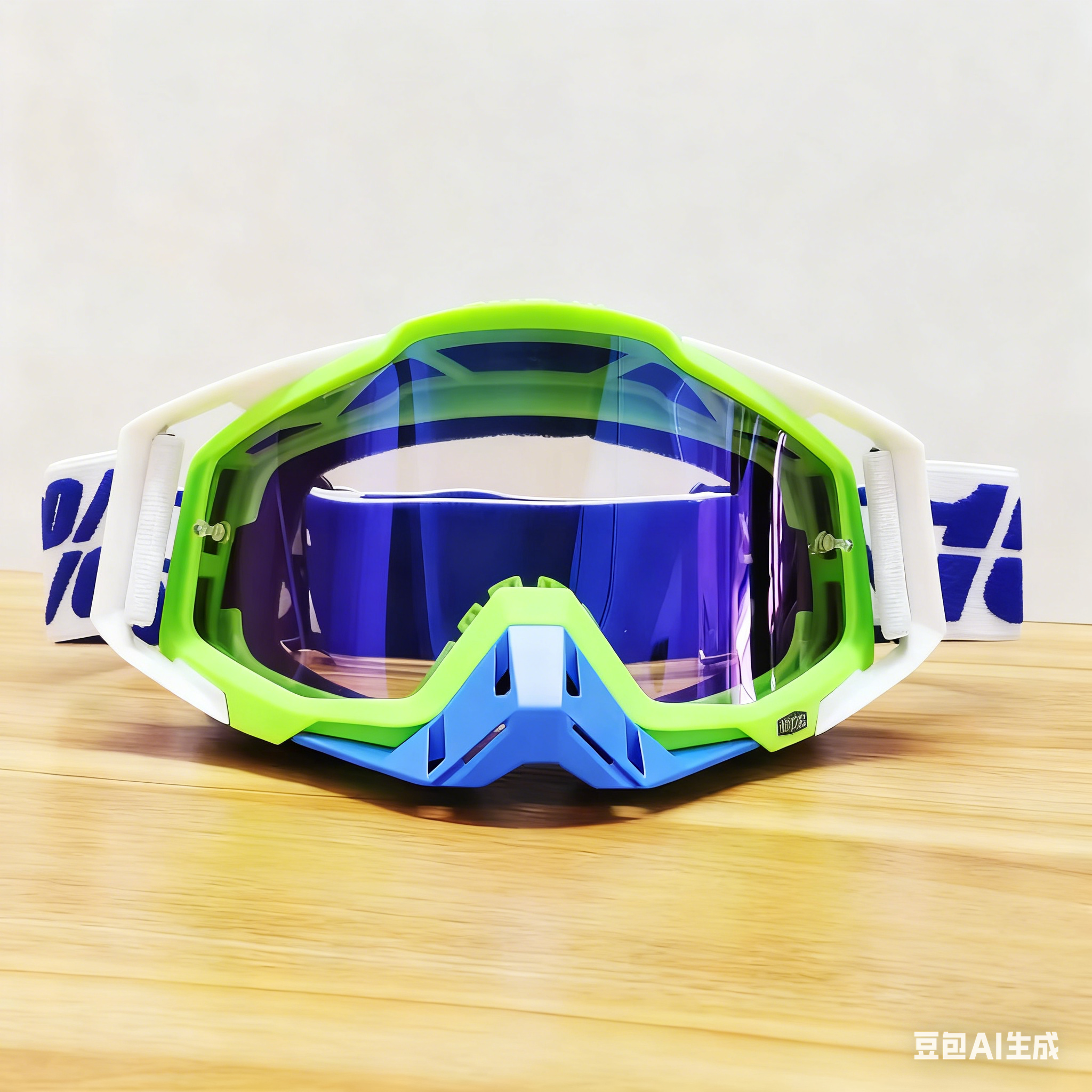 6 pièces de nez bleu à cadre vert