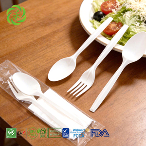 Juego de Cubiertos Desechables LVHE de 7 Pulgadas, Biodegradables, de Almidón de Maíz, Resistentes, Compostables, Ecológicos, de Grado Alimenticio, Cuchillo, Tenedor y Cuchara - Product Image 1