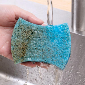 Spons Penggosok Penyerap Air Tinggi Anti Gores untuk Pembersih Dapur, Bantalan Pembersih Pulp Selulosa untuk Cuci Piring dan Penggunaan Rumah Tangga - Product Image 3