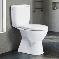 WC en céramique Africa Twyford, ensemble deux pièces avec chasse d'eau, siphon en P, installation au sol, cuvette ronde