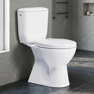 Africa Twyford Structure Ceramic WC Toilet Two Piece Water Closet P <b>Trap</b> Drainage Floor Installed Round Bowl Set - Product Image 3