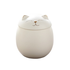 Köpekler kediler için küçük boyutu anıt <span class=keywords><strong>Urn</strong></span> seramik kedi şeklinde köpekler için külleri görüntülemek için evcil hayvan vazosu - Product Image 6