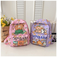 Sac à dos enfant personnalisé avec imprimé capybara, léger, bretelles réglables, respirant, décompression, pour l'école primaire