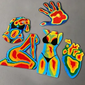 Tappeti multicolori grandi Anime 3D ritagliati tappeti di lusso di forma irregolare tappeto personalizzato trapuntato fatto a mano