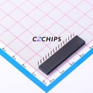 PM254-1-15-W-8.5 Pin Socket Bent Lead Through Hole,P=2.54mm Connector 1x15P 2.54mm Square Hole Right Angle Insert - Product Image 1
