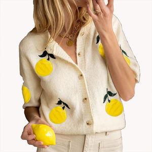 Pull cardigan en tricot décontracté à manches courtes, style doux, nouvelle arrivée printemps-été pour femmes, personnalisable - Product Image 2