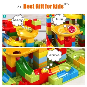 Carreras de canicas para niños, bloques grandes compatibles con bloques de construcción, Tobogán, bloques grandes, DIY, juguetes para niños, 336 Uds., gran oferta - Product Image 4