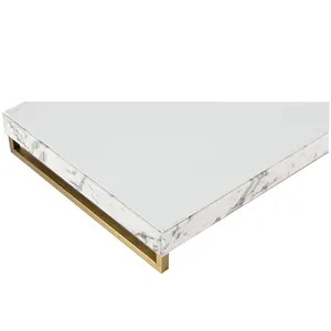 Marble Serving Tray Free Sample Home Decoration Rectangle White Marble Serving Trays With Gold Metal Trays