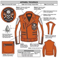 Blouson en cuir de motard bicolore en agneau pour homme, personnalisé, avec patch brodé crâne à clous contrastant, pour club moto, fabricant OEM