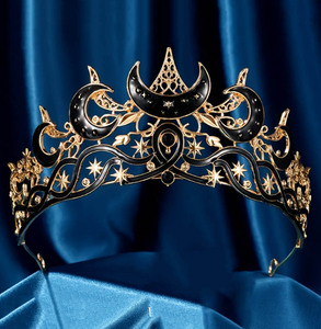 มงกุฎเจ้าสาวทรงพระจันทร์เสี้ยวสีดำสไตล์ยุโรปและอเมริกา ชุบเคลือบด้วยไฟฟ้า สำหรับงานวันเกิดและชุดราตรี - Product Image 6