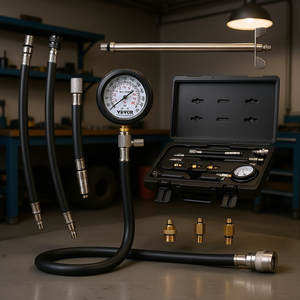 Kit de Adaptadores para Probador de Compresión Vevor, 9 Piezas, Herramienta de Prueba de Fugas de Cilindros de Motor de Doble Escala para Autos Diésel y Gasolina - Product Image 2