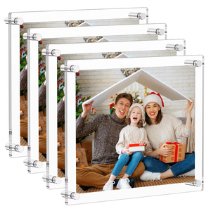 Factory Wholesale Custom Clear Double Sided Acrylic Photo <b>Frame</b> Magnetic <b>Floating</b> <b>Picture</b> <b>Frame</b> Tabletop Home Decor Wedding Gift - Product Image 2