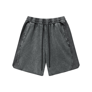 100% coton 330g Shorts lourds hommes personnalisé lavé à l'acide DTG imprimé maille peignée décontracté course Cargo - Product Image 1
