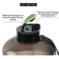 Bouteilles d'eau personnalisées en plastique 2,2l demi-gallon 2.2 litres sans BPA