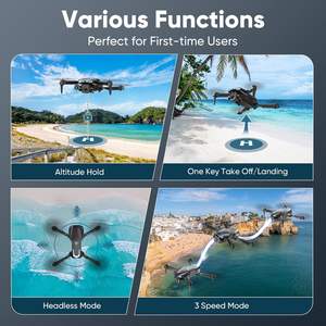 Dron Plegable X-shop con Cámara 1080p FPV RC Quadcopter para Principiantes, Juguete para Niños, Plástico Negro, Incluye Batería y Estuche - Product Image 5