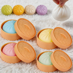 Nouveau jouet anti-stress populaire en forme de boulette de raviolis en peluche extensible, petit jouet anti-stress en forme de pain vapeur pour enfants et adultes - Product Image 1