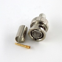 Fil d'antenne de service audio en une étape 75 Ohm électrique étanche CCTV RF coaxial BNC mâle connecteur de câble à sertir RG59