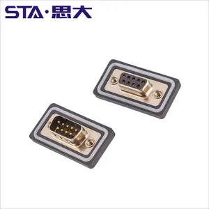 Waterproof Gold plated D-sub DB 9P Pin Adapter Electrical Parts Fast Connector Female Male Connectors Adapter Connector Rs232