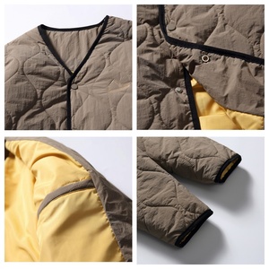 Giacca Interna Trapuntata Senza Collo OEM, Resistente al Vento con Cuciture Ondulate, Leggera e Portatile, Abbigliamento Autunnale per Uomo - Product Image 3