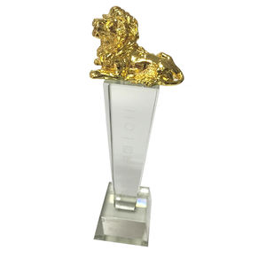 3D सोने जस्ता मिश्र धातु कस्टम शेर ट्रॉफी - Product Image 1