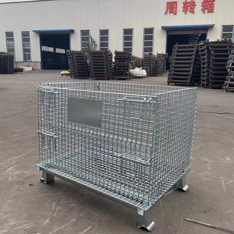 Galvanized Collapsible Wire Mesh Container Foldable