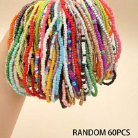 Bracelet porte-bonheur perlé, lot de bracelets colorés en perles de verre, bijoux bohèmes faits à la main, vente en gros, bracelet personnalisé pour femmes