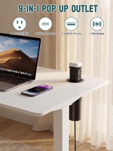 Nuova Presa da Scrivania a Scomparsa con Sollevamento Pneumatico, 30W USB-C, Quattro Prese Americane, Ricarica Wireless 15W Integrata - Product Image 2