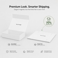 Boîte cadeau rigide pliable blanche avec fermeture magnétique, emballage de luxe avec logo personnalisé pour vêtements