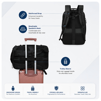 Sac d'ordinateur OEM noir de 17 pouces, grande capacité, sac de voyage pour la nuit, sac de week-end, sangles de compression, sac à dos tactique pour les trajets quotidiens