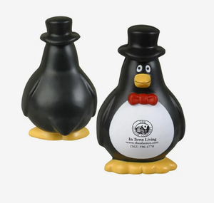 Balle anti-stress en mousse personnalisée de qualité supérieure, motif pingouin gentleman, à presser, pour promotion, cadeau d'entreprise, bureau - Product Image 1