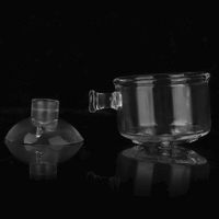 Coupe d'alimentation pour aquarium, récipient pour nourriture de vers rouges, mangeoire cylindrique en verre, bol transparent à ventouse