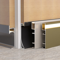 Plinthe lumineuse LED moderne en alliage d'aluminium avec fente pour éclairage, installation facile pour l'intérieur des hôtels