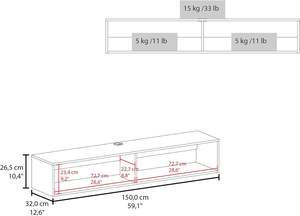 <span class=keywords><strong>Meuble</strong></span> TV flottant moderne panneau de bois étagère murale Console multimédia stockage de salon prise de courant utilisation chambre d'hôtel - Product Image 4