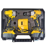 Kit combiné perceuse sans fil et clé à chocs 2 en 1, batterie lithium 21V, ensemble d'outils électriques pour la réparation à domicile et la construction