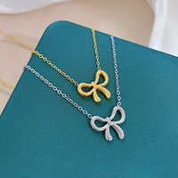 Ywly Design minimaliste accessoire de mode en acier inoxydable étanche avec collier pendentif nœud trempé plaqué or 18 carats