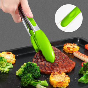 Ustensiles de cuisine résistants à la chaleur de qualité supérieure, pinces à nourriture en acier inoxydable et silicone, pince à barbecue, pince de cuisine en silicone de 9 pouces et 12 pouces - Product Image 5