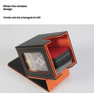 Boîte de rangement pour cartes <span class=keywords><strong>Yu</strong></span>-<span class=keywords><strong>Gi</strong></span>-<span class=keywords><strong>Oh</strong></span> en cuir PU, boîte de rangement pour cartes PTCG, capacité supérieure à 100 cartes, grande capacité, fenêtre ouverte, rectangulaire, verticale, pour cartes de jeu - Product Image 5
