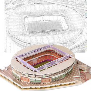 Rompecabezas 3D, Juguetes Educativos <span class=keywords><strong>de</strong></span> Aprendizaje, Rompecabezas <span class=keywords><strong>de</strong></span> Estadio <span class=keywords><strong>de</strong></span> Fútbol Mundial para Armar, Modelo <span class=keywords><strong>de</strong></span> Construcción para Niños - Product Image 4
