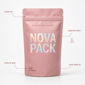 PE Stand up Pouch Resealable Zipper Moisture Proof Custom Printed Food Snack Tea 3.5g Small Retail Packaging Wholesale - Product Image 3