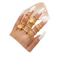 Edelstahl Damen 18K Gold Ringset mit Schmetterlingskette und eingelegten Steinen, modisches Design, Damenschmuck