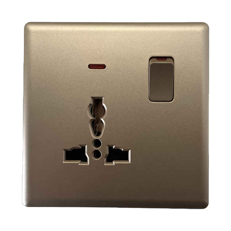 VNX <strong>2026</strong> Factory 250v 13A/<strong>15A</strong>/16A Multi With Neon UK Standard Grounding PC Material Golden Color for <strong>Smart</strong> Electrical Home