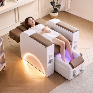 Sillón de Pedicura Moderno con Spa y Masaje, Sillón de Pedicura y Manicura con Jacuzzi para Clientes con Lámpara - Product Image 4