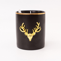 Vente chaude De Luxe Personnalisé À La Main Elk Corne En Céramique Aromathérapie Bougie Pot Nouvelle Paraffine Cire Ménage Chambre Sommeil