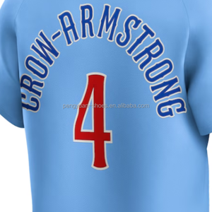 Versand bereit Crow-Armstrong Hellblau Alternative Best Quality Stitched Baseball Jersey - Product Image 1