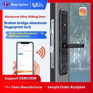 Cerradura Electrónica Inteligente para Exteriores, Impermeable, de Alta Seguridad, con App Tuya, de Aluminio, para Puertas de Vidrio, con Huella Dactilar - Product Image 2