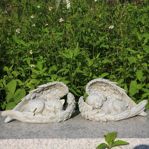 Scultura in resina creativo angelo cane gatto decorazione pet lapide commemorativa pietra decorazione della casa - Product Image 4