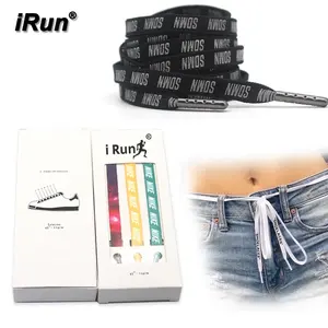 IRun 맞춤 디자인 브랜드 대량 끈 벨트 트렌드 신발 끈 플랫 폴리 에스터 사용자 정의 로고 승화 끈