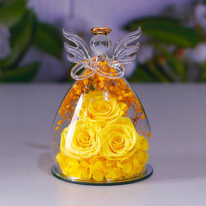 Rosa Preservada al por Mayor en Cúpula de Cristal, Decoración para Mesa del Hogar, Flor Real Eterna, Rosa para Siempre, Regalo para Boda, Fiesta, Día de San Valentín - Product Image 3