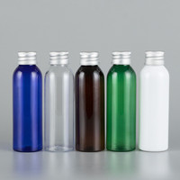Flacon à vis en aluminium avec couvercle à vis, bouteille de toner, shampoing en plastique, distributeur de liquide, de 50ml, 100ml, 150ml, 200ml, 250ml, 8oz, couleur or, argent, 500ml