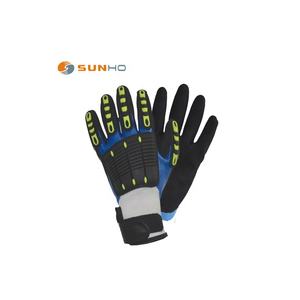 Forro de nailon SunnyHope calibre 13 con nitrilo liso recubierto de 3/4 y parte trasera recubierta de nitrilo Sandy Paim con guantes antiimpacto TPR - Product Image 1